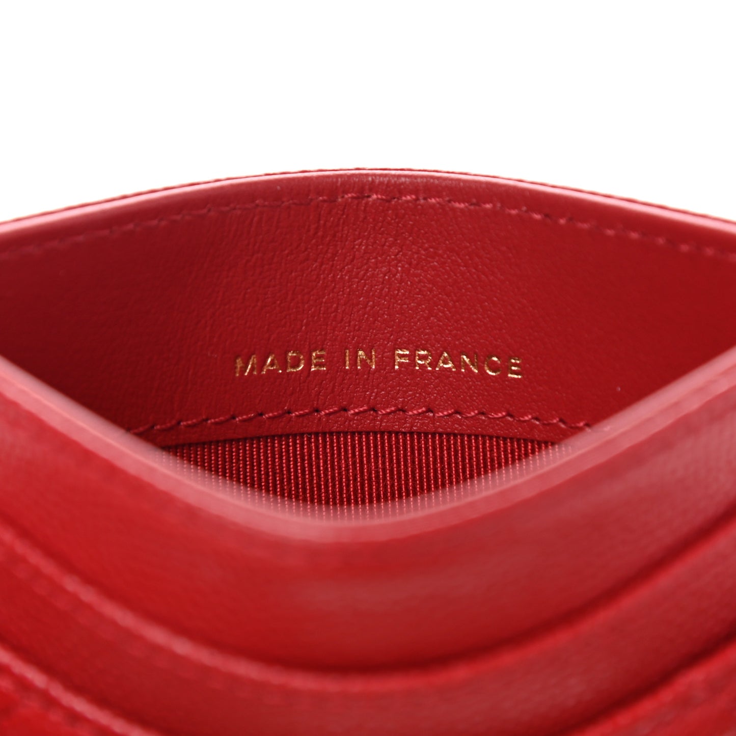 Caviar Quilted Card Holder Red