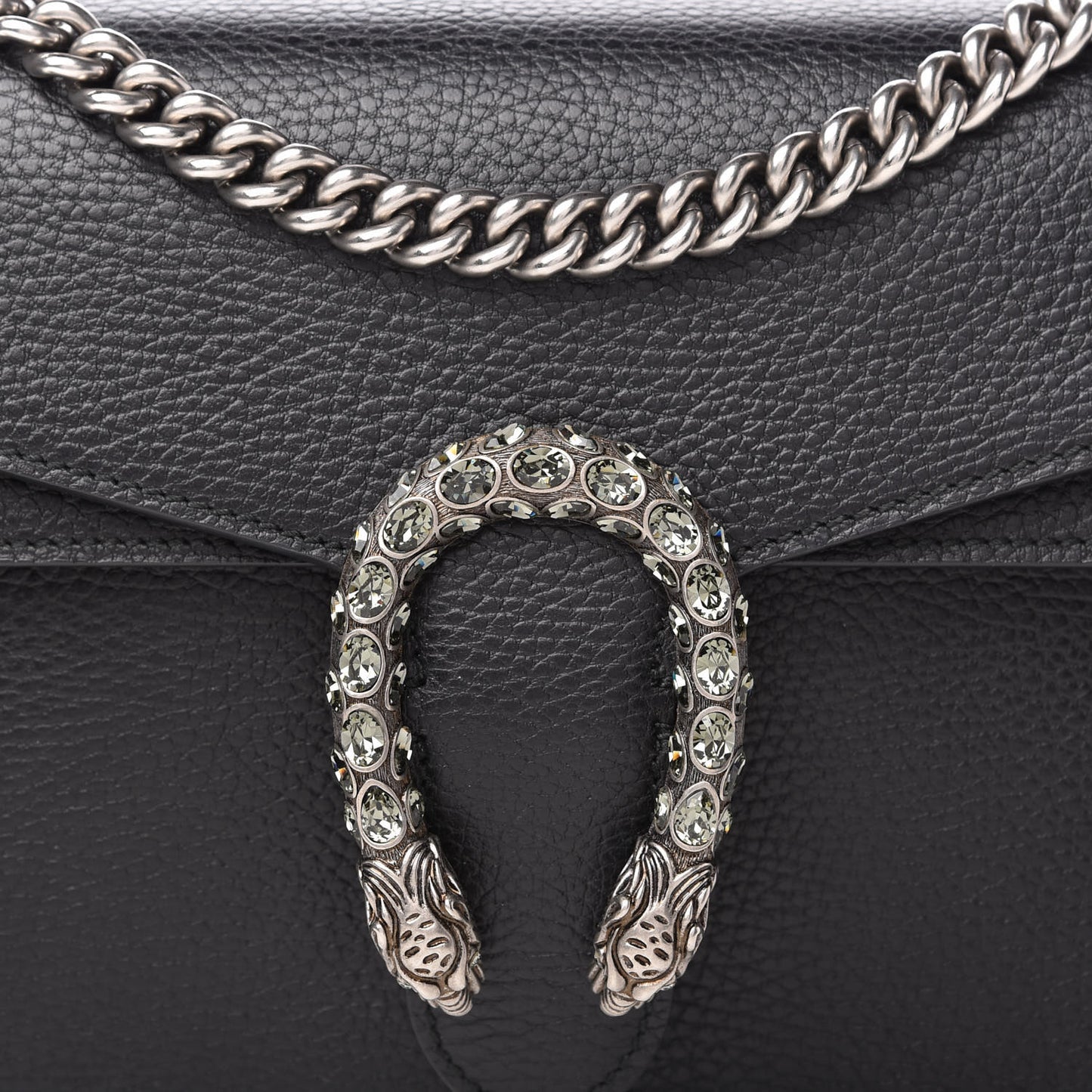 Pebbled Calfskin Small Dionysus Shoulder Bag Black