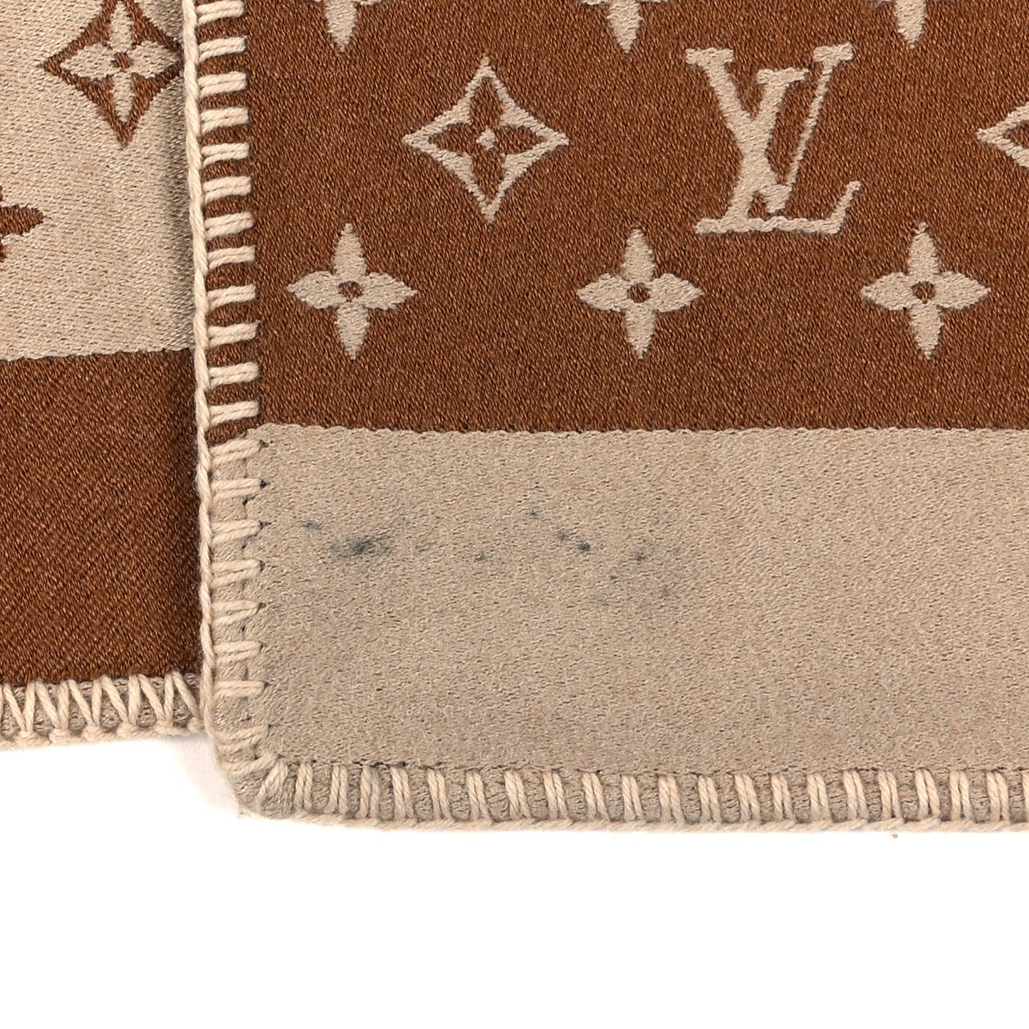 Wool Silk Cashmere Monogram Embrace Poncho Brown