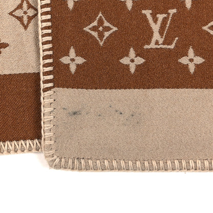 Louis Vuitton Wool Silk Cashmere Monogram Embrace Poncho Brown 4 of 4