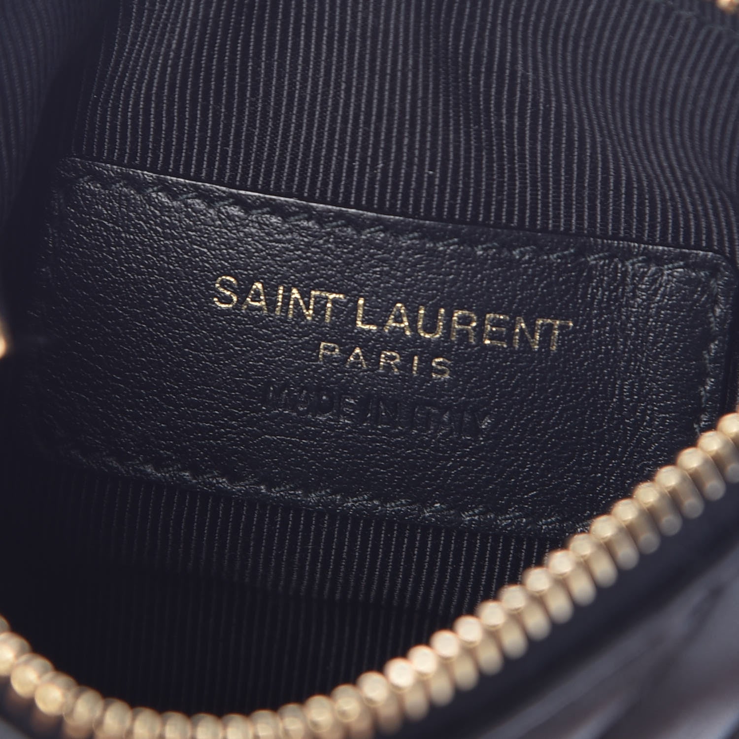 Saint Laurent Calfskin Matelasse Monogram Key Pouch Black 6 of 8