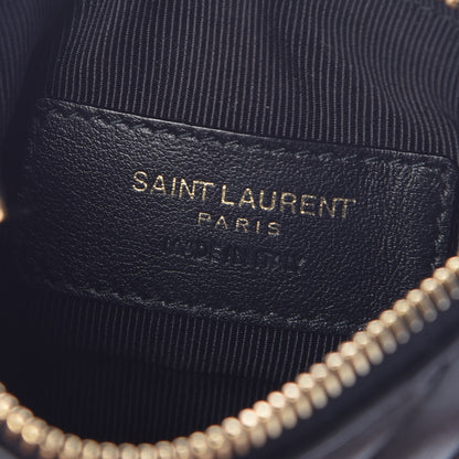 Saint Laurent Calfskin Matelasse Monogram Key Pouch Black 6 of 8