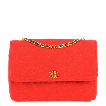 Chanel Jersey Quilted Small Single Flap Red 1 of 9