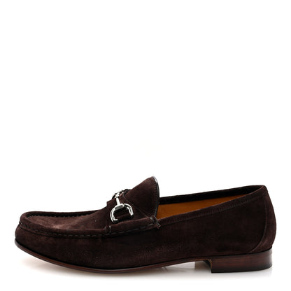 Gucci Suede Mens Horsebit Moccasin Loafers 8 Brown 1 of 9