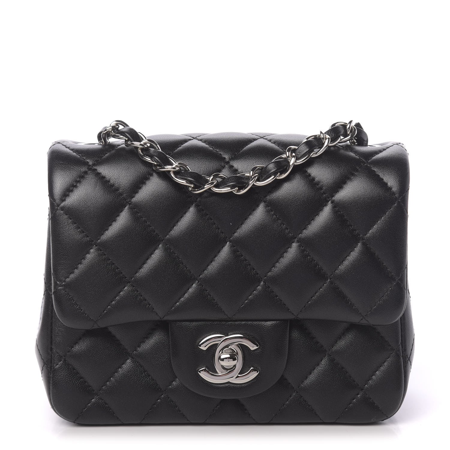 Chanel Lambskin Quilted Mini Square Flap Black 2 of 11
