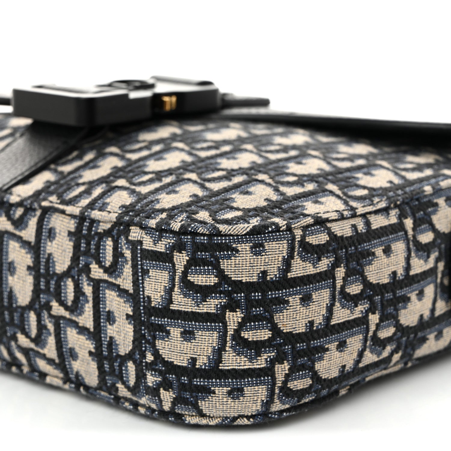 Christian Dior Oblique Jacquard Grained Calfskin Small Saddle