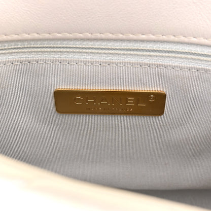 Chanel Iridescent Calfskin Quilted Medium Chanel 19 Flap White 6 of 11