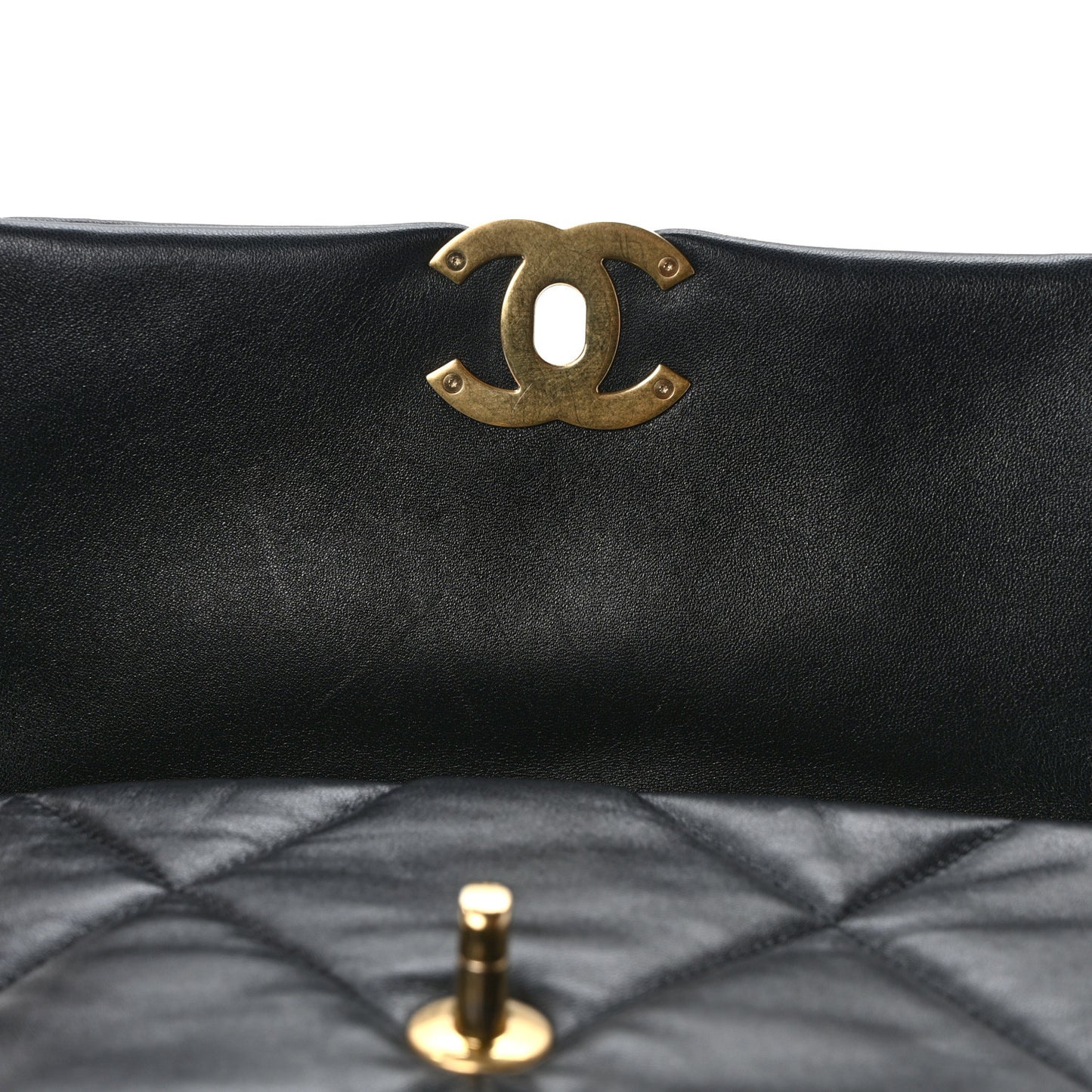 Goatskin Quilted Medium Chanel 19 Flap Black