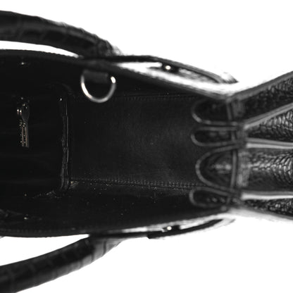 Saint Laurent Calfskin Crocodile Embossed Nano Sac De Jour Black 5 of 10