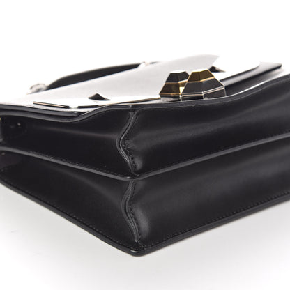 Fendi Vitello Liberty Lucido Metal Monster Eyes Studded Small Kan I Shoulder Bag Black 8 of 9