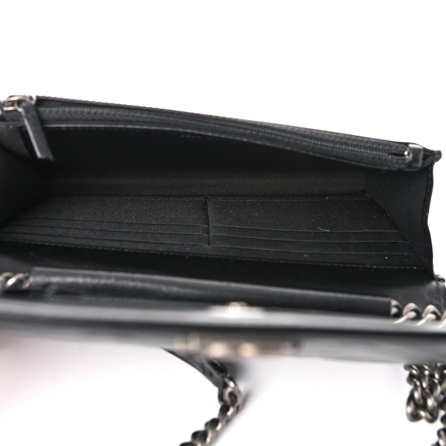 Lambskin Quilted Boy Wallet On Chain WOC Black