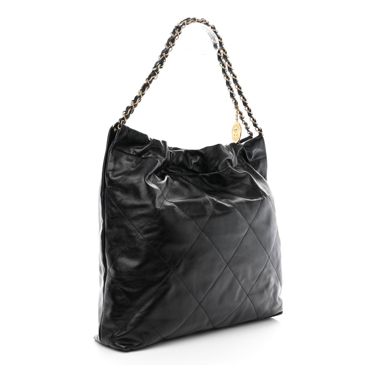 Chanel Shiny Calfskin Quilted Chanel 22 Black 4 of 12