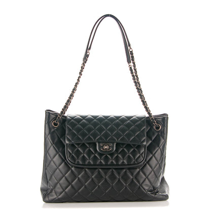 Chanel Calfskin Quilted Flap Tote Black 1 of 7
