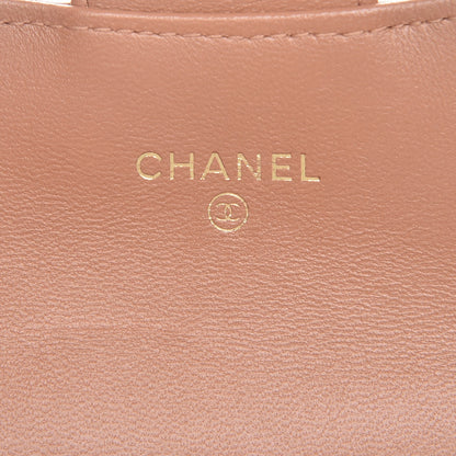 Chanel Lambskin Quilted Flap Card Holder Beige 6 of 9