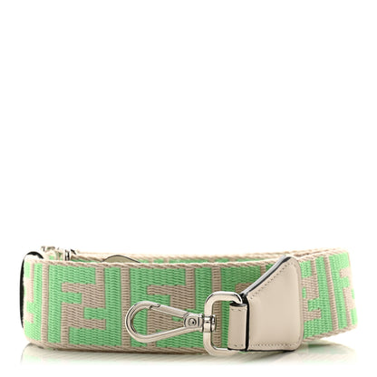Fendi Jacquard Ribbon Vitello King FF Bi-Color Intreccio Adjustable Strap You Nuvola Edamame 1 of 4
