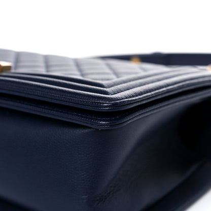 Chanel Caviar Quilted Medium Boy Flap Dark Blue 8 of 12
