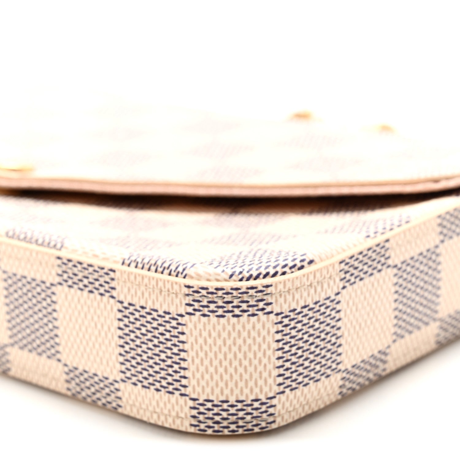 Louis Vuitton Damier Azur Pochette Felicie Chain Wallet Rose Ballerine 9 of 10