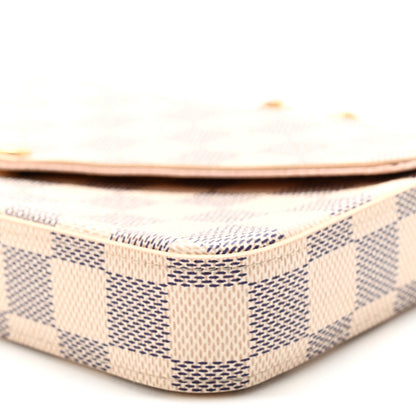 Louis Vuitton Damier Azur Pochette Felicie Chain Wallet Rose Ballerine 9 of 10