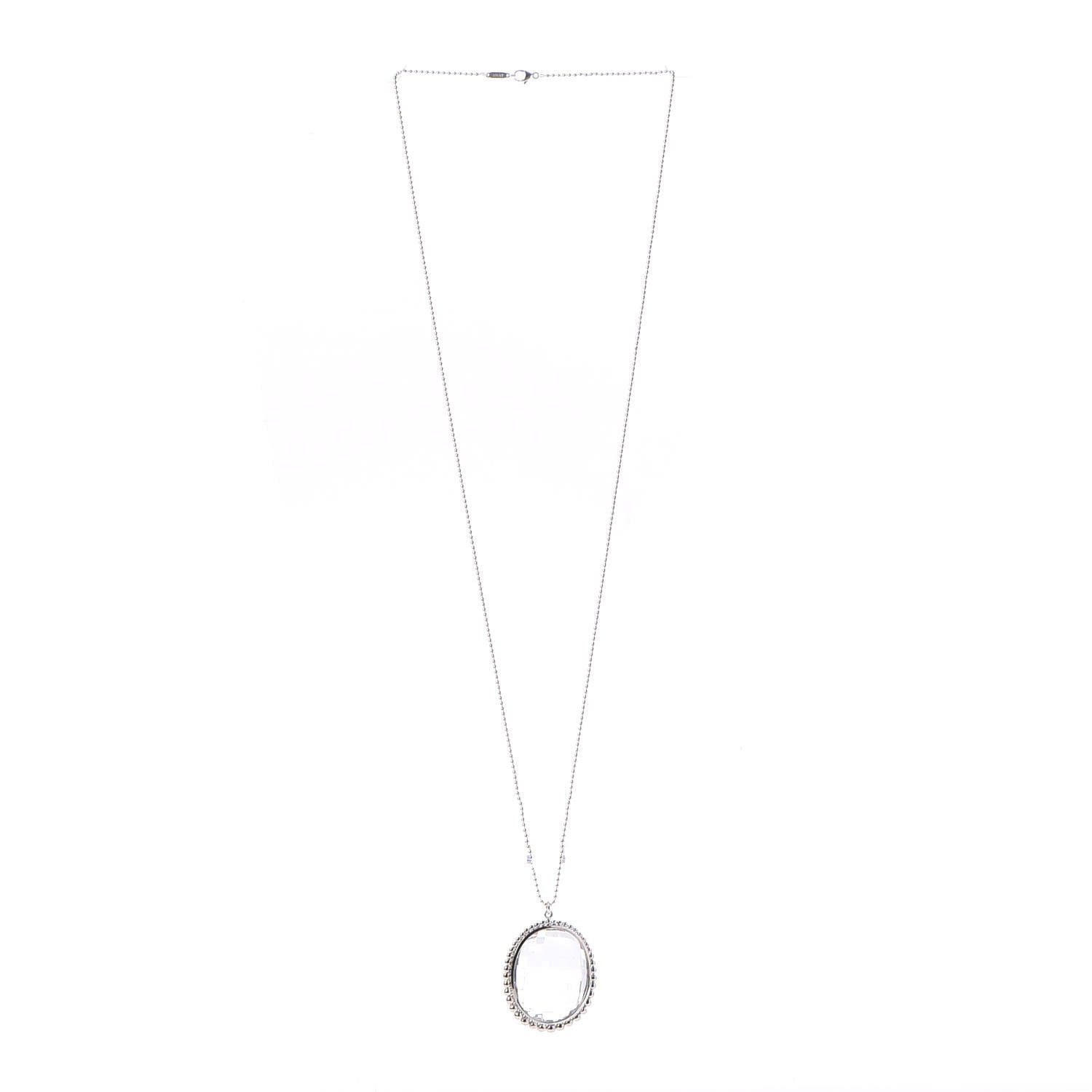 Tiffany Sterling Silver Crystal Ziegfeld Oval Pendant Necklace 3 of 9