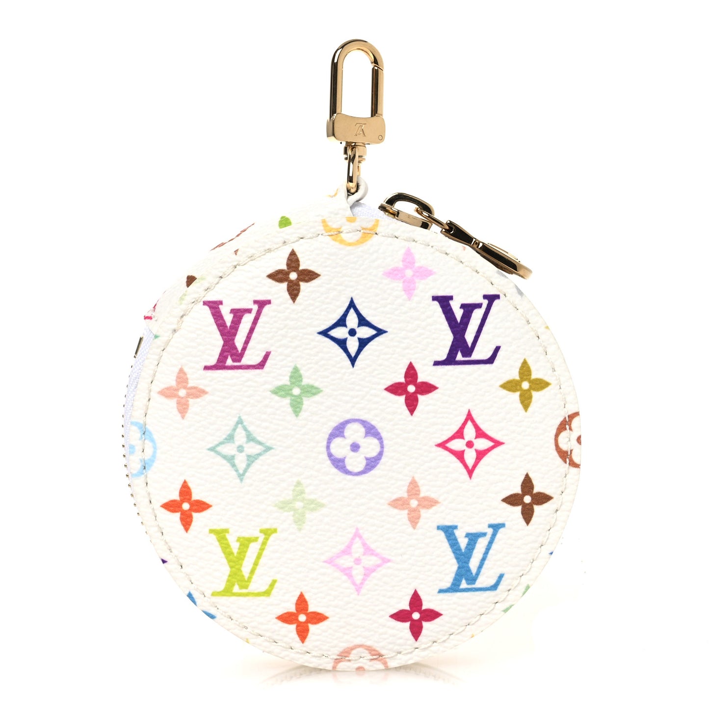 LV x TM Monogram Multicolor Marellini Round Coin Purse White