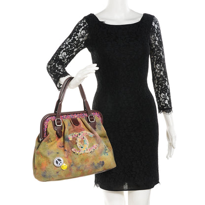 Chanel Washed Toile Graffiti On The Pavements Bowler Khaki Multicolor 2 of 7