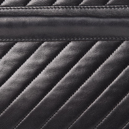 Chanel Lambskin Diagonal Quilted Kisslock Bag Black 8 of 15