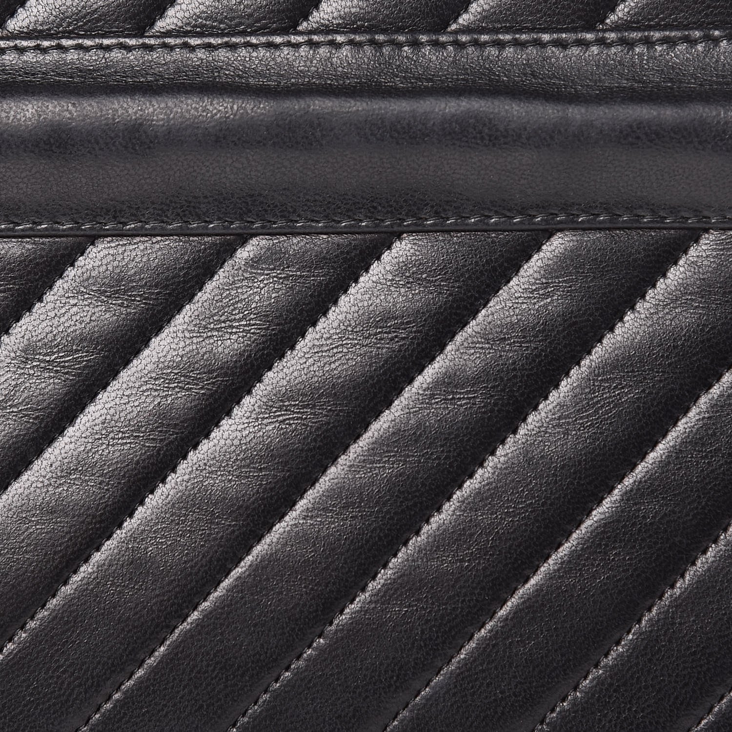 Chanel Lambskin Diagonal Quilted Kisslock Bag Black 8 of 15