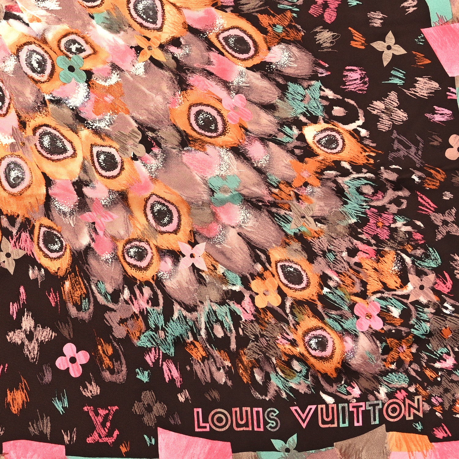 Louis Vuitton Silk Monogram Fleur Arty Square 90 Scarf Multicolor 2 of 4