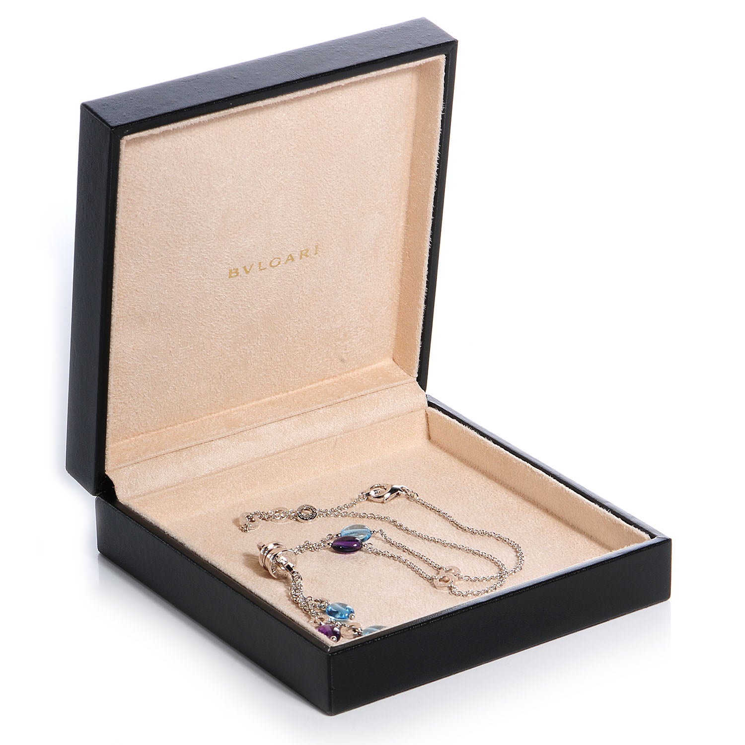 Bulgari BVLGARI 18K White Gold Amethyst Blue Topaz B.Zero1 Necklace 7 of 7