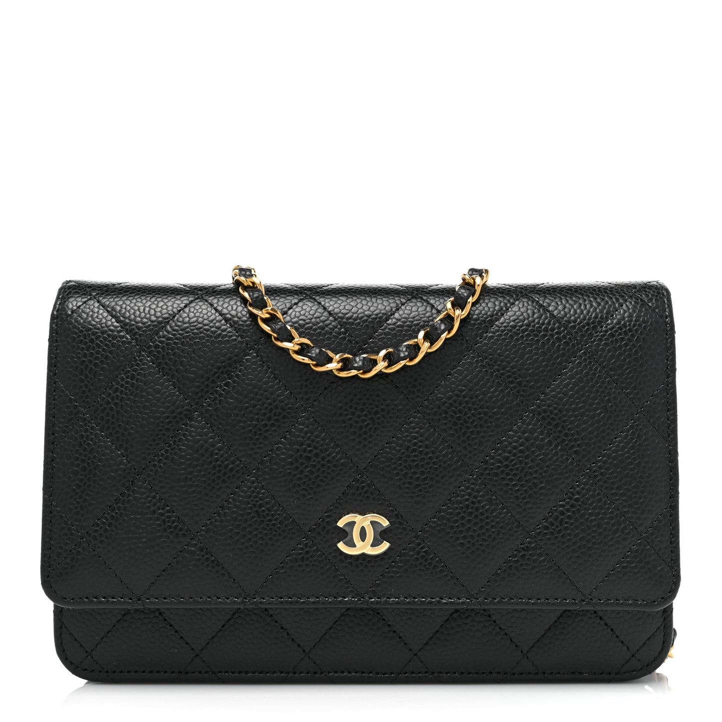 Caviar Quilted Wallet On Chain WOC Black