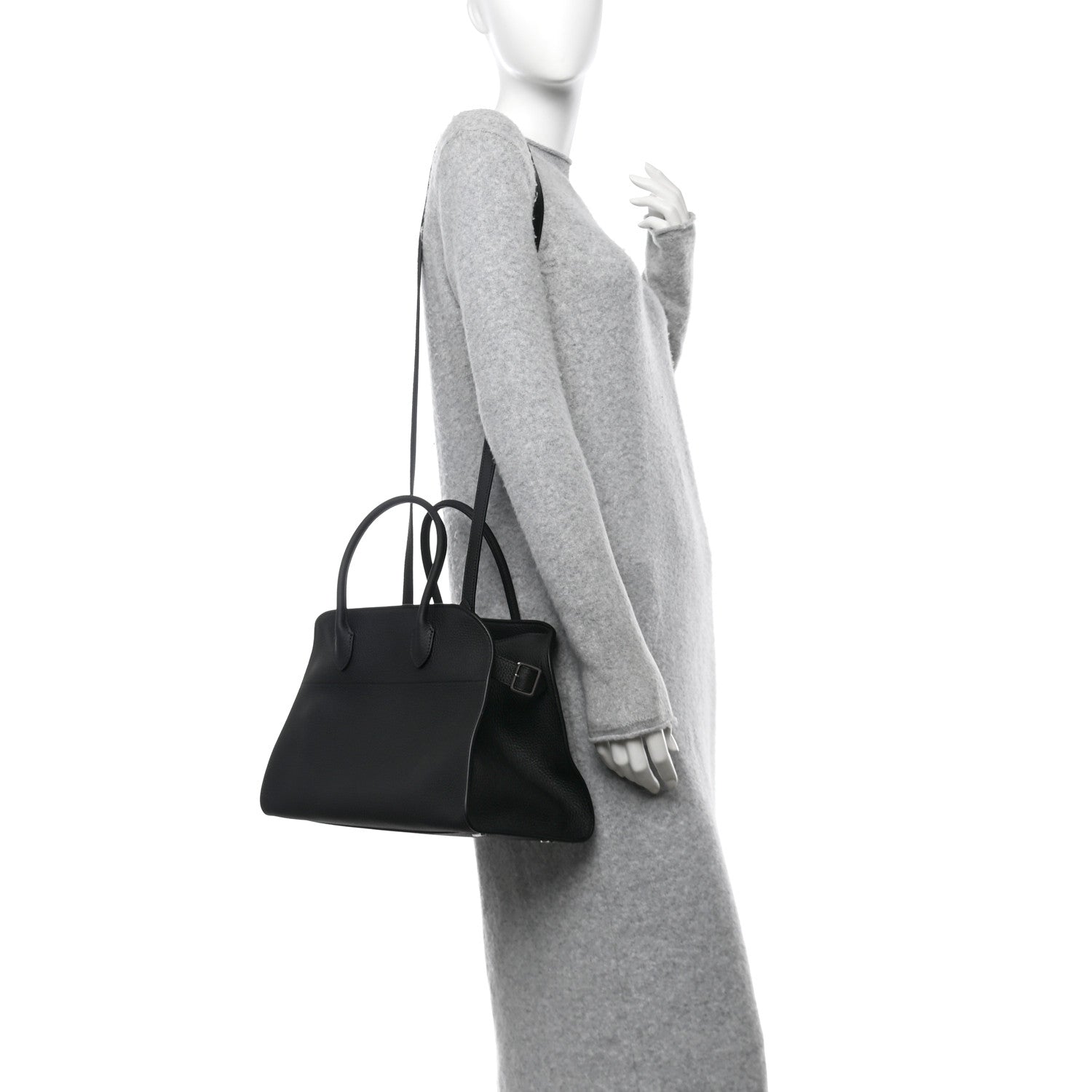 The Row Matte Grained Calfskin Soft Margaux 12 Black 2 of 10