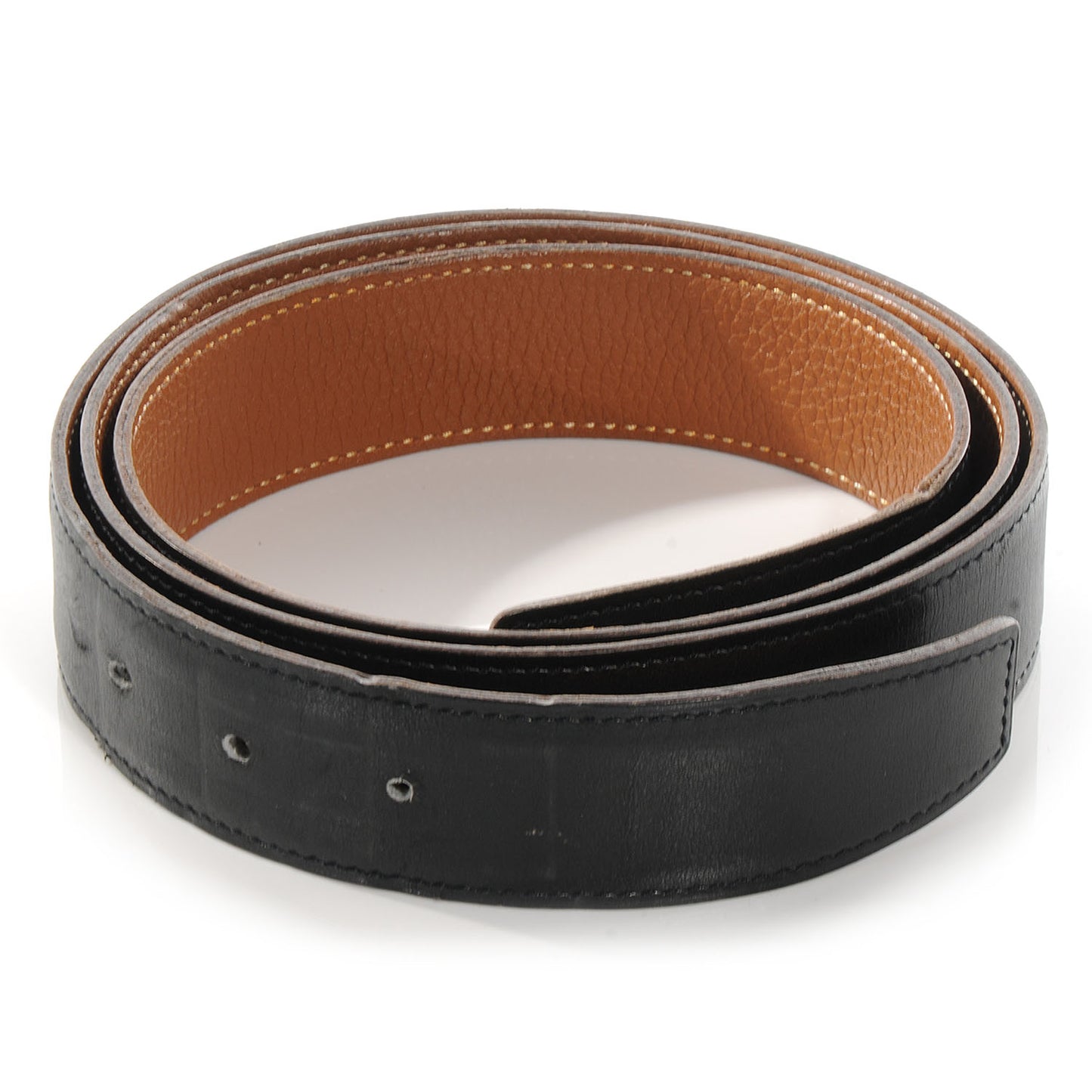 Box Togo Reversible Belt Strap Noir Gold 110