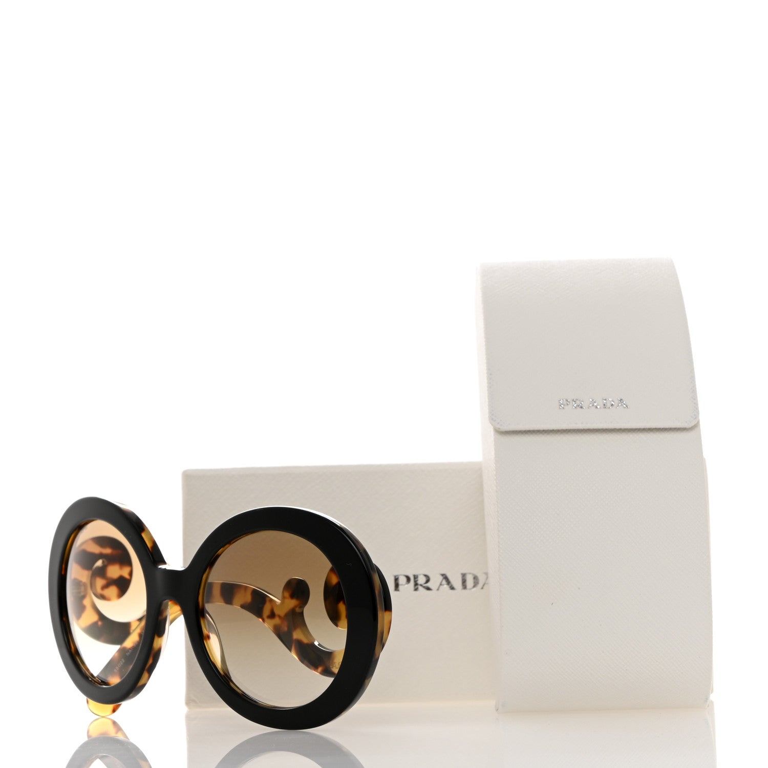 Prada Baroque Sunglasses SPR 27N Black Tortoise 1495851 – FASHIONPHILE