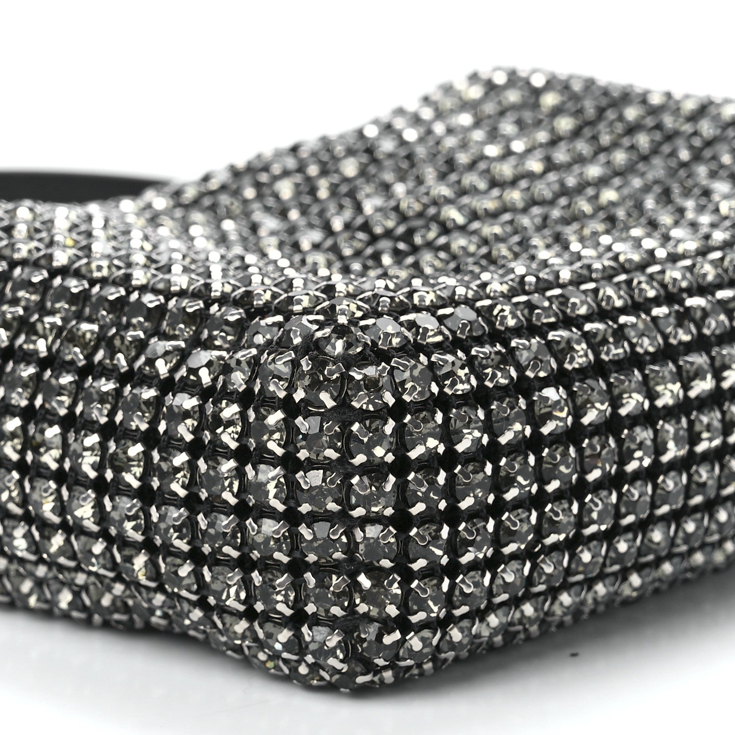 Alexander Wang Mesh Crystal Rhinestone Mini Heiress Pouch Black Silver 10 of 12