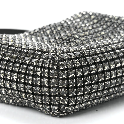 Alexander Wang Mesh Crystal Rhinestone Mini Heiress Pouch Black Silver 10 of 12