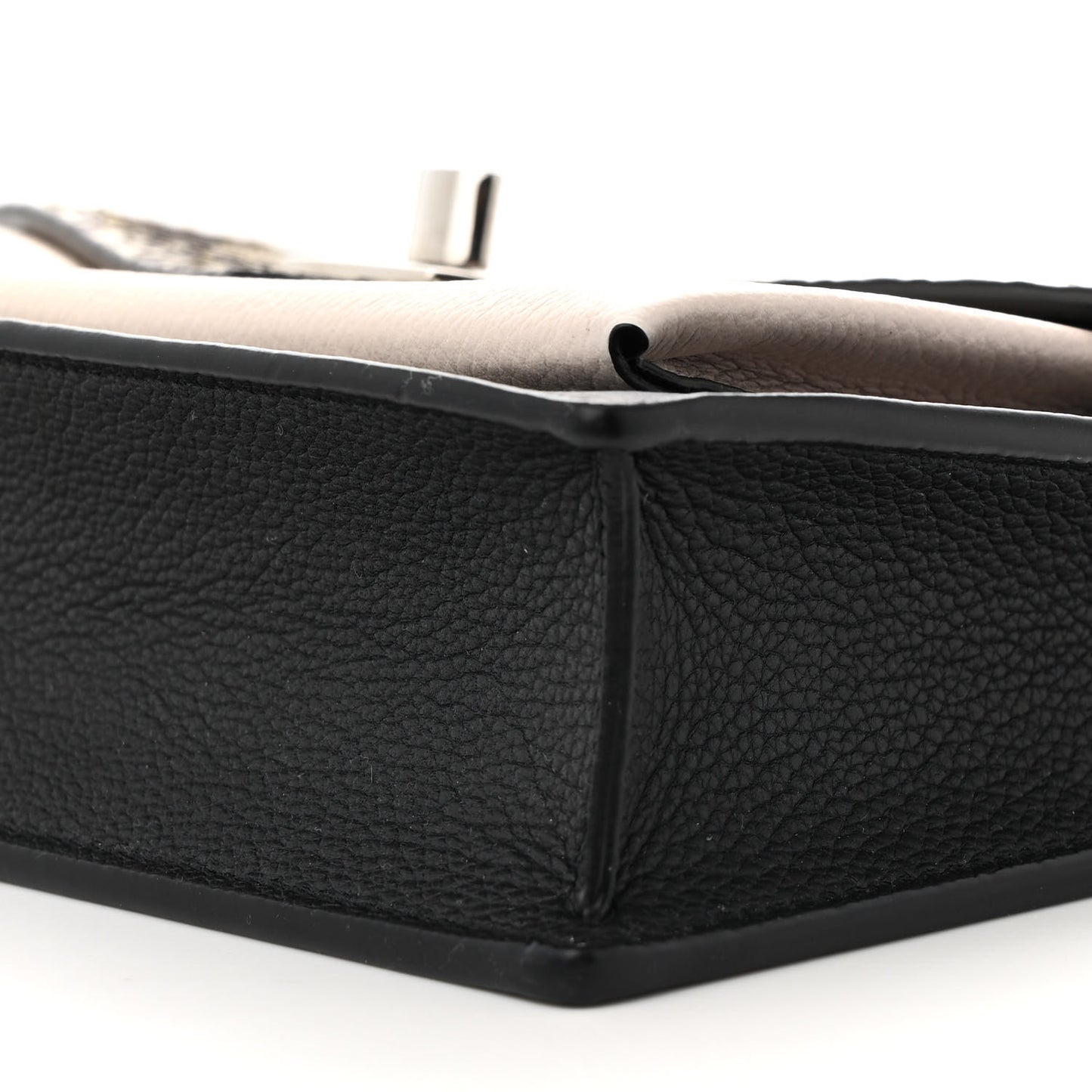 Soft Calfskin Snakeskin My Lockme Chain Bag Pochette Black