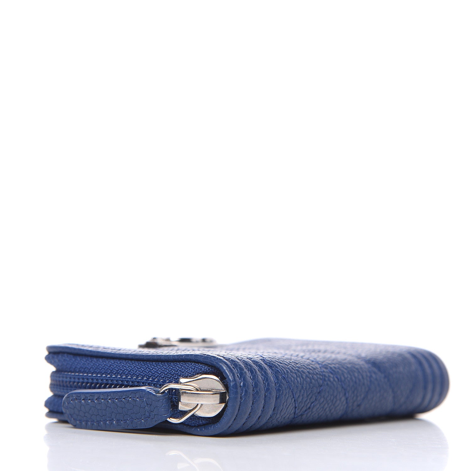 Chanel Caviar Quilted Boy Zip Around Coin Purse Wallet Dark Blue 4 of 7