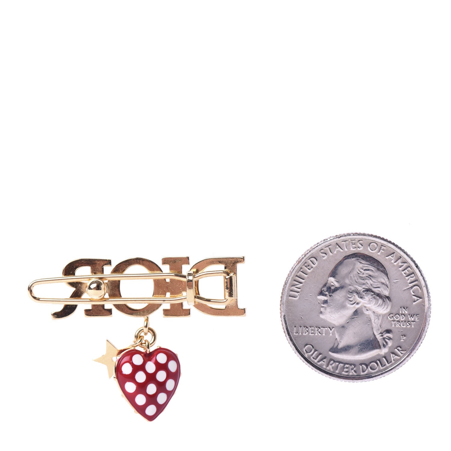 Christian Dior Metal Dioramour Barrette Gold 2 of 3