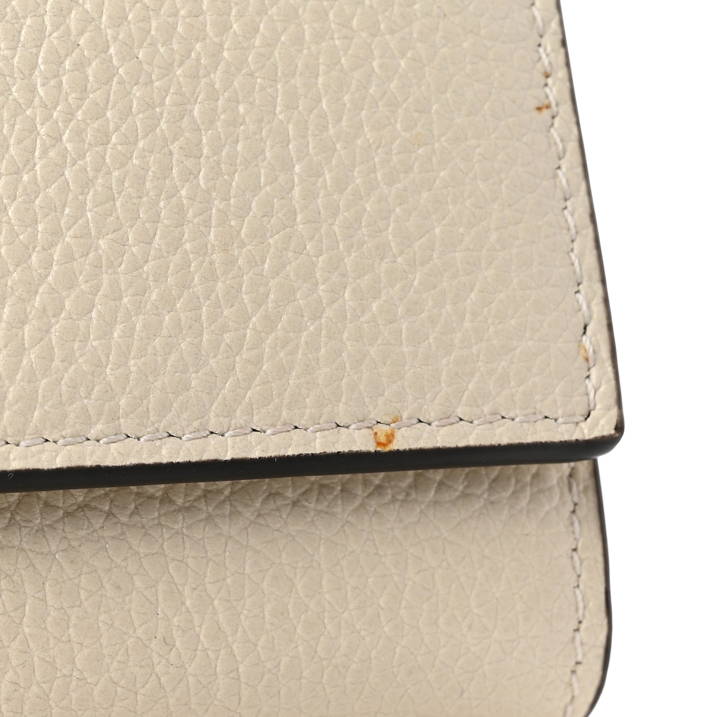 Grainy Calfskin Zumi Continental Wallet Vintage White