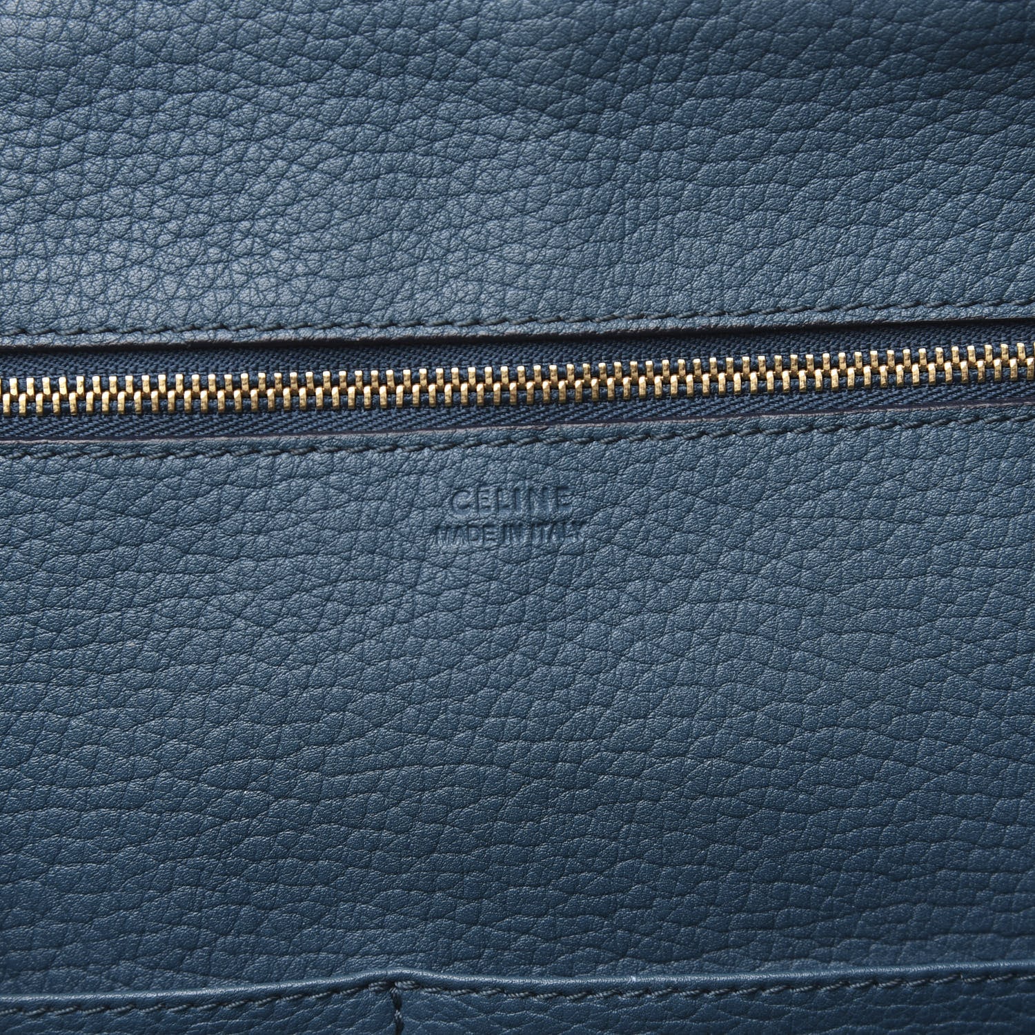 Celine Crisped Calfskin Small Tie Knot Tote Metallic Blue 6 of 16
