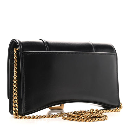 Balenciaga Shiny Box Calfskin Hourglass Chain Bag Black 3 of 8