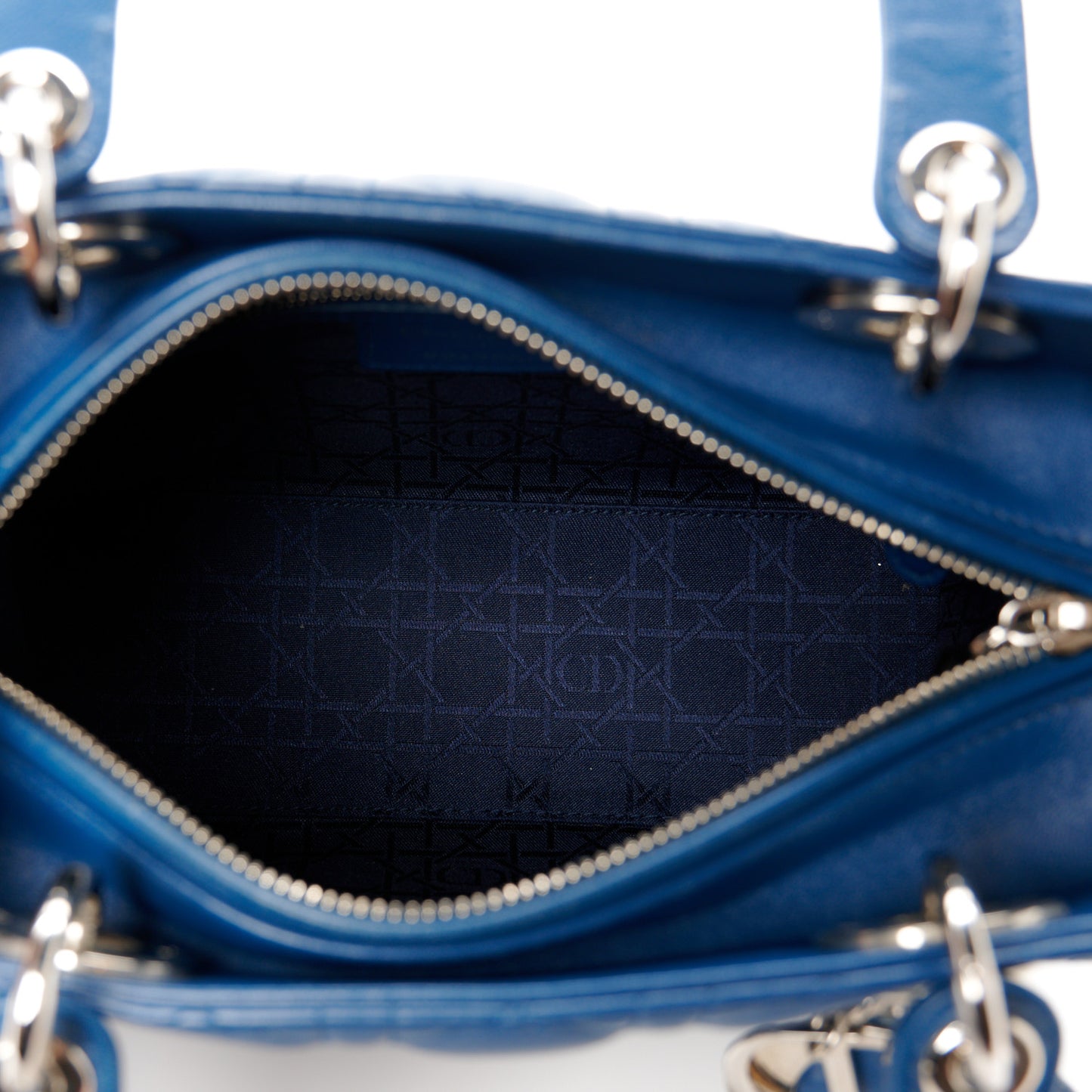 Lambskin Cannage Medium Lady Dior Blue