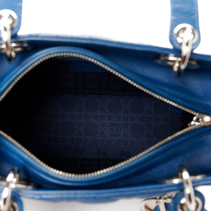 Christian Dior Lambskin Cannage Medium Lady Dior Blue 5 of 10
