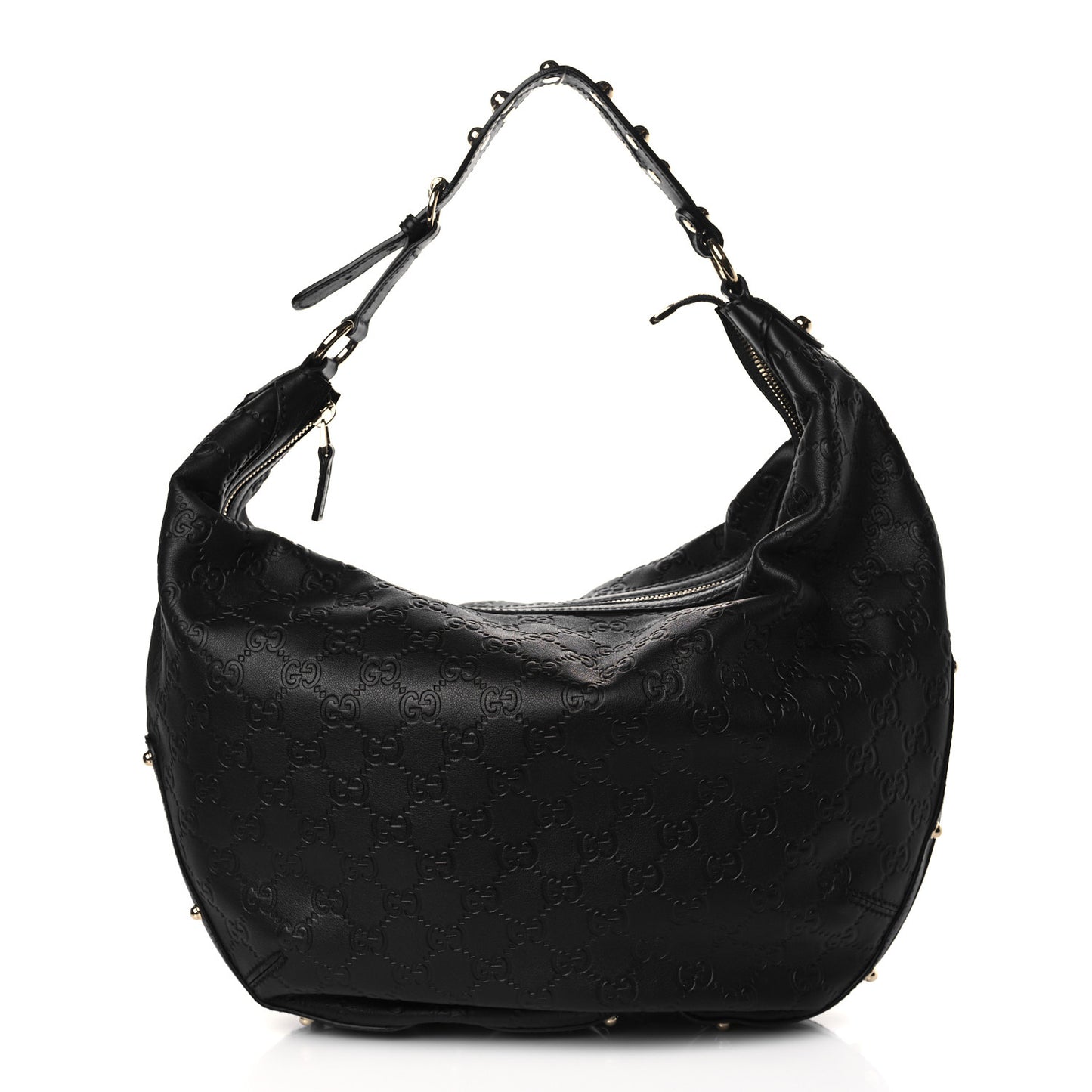 Guccissima Large Biba Hobo Black