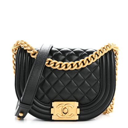 Chanel Caviar Quilted Small Boy Messenger Bag Black 1 of 10