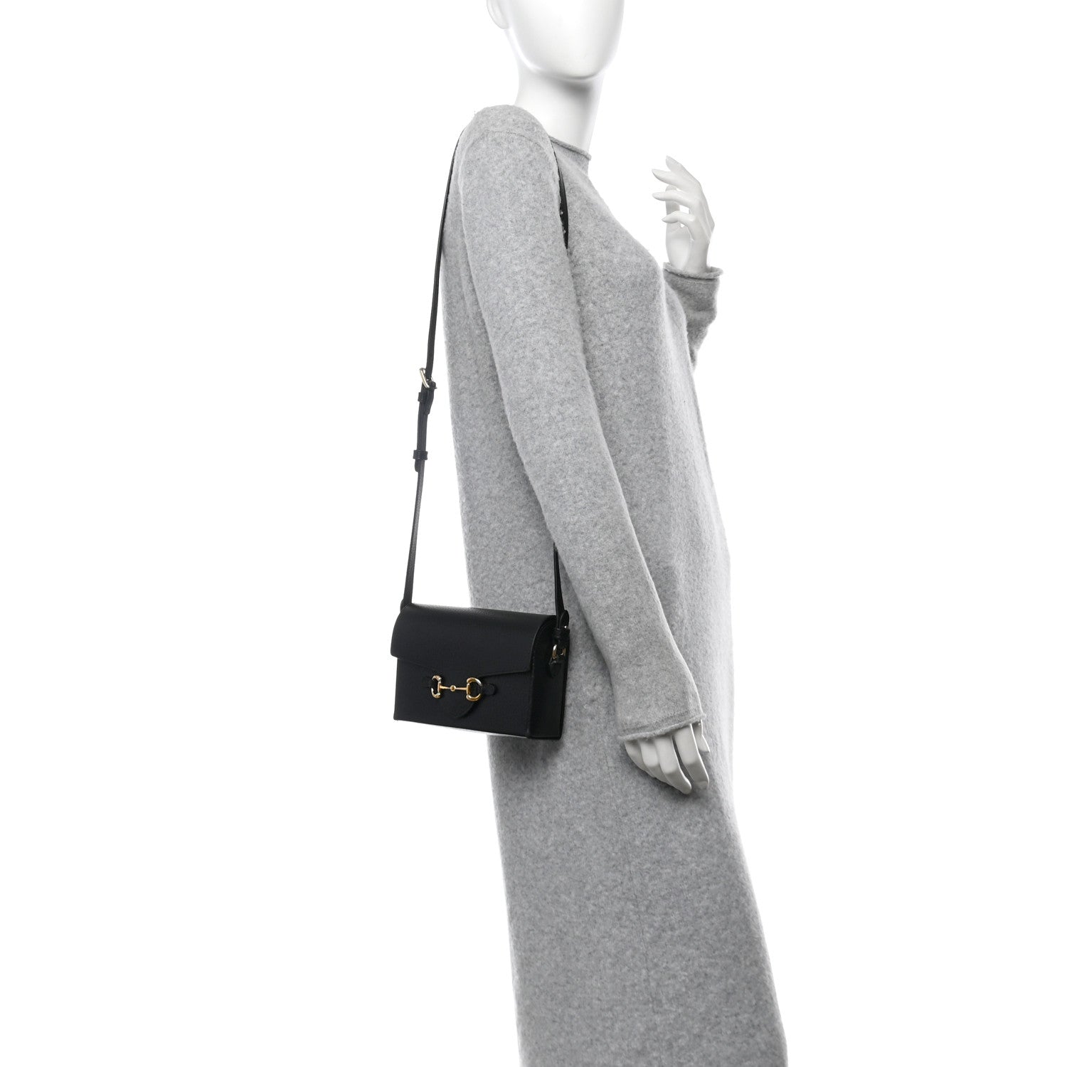 Gucci Calfskin Horsebit 1955 Shoulder Bag Black 2 of 10