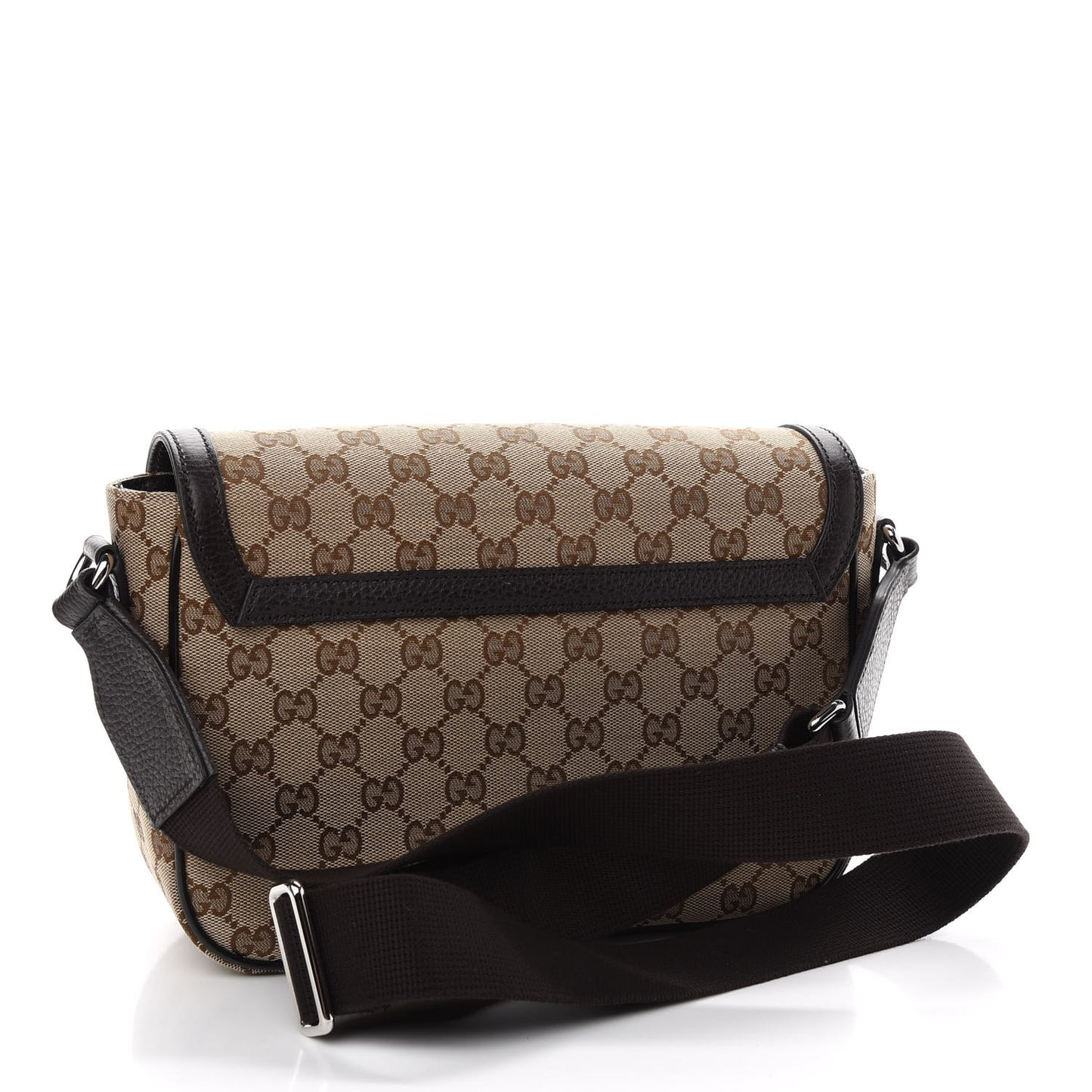 Monogram Flap Messenger Bag Beige Dark Brown