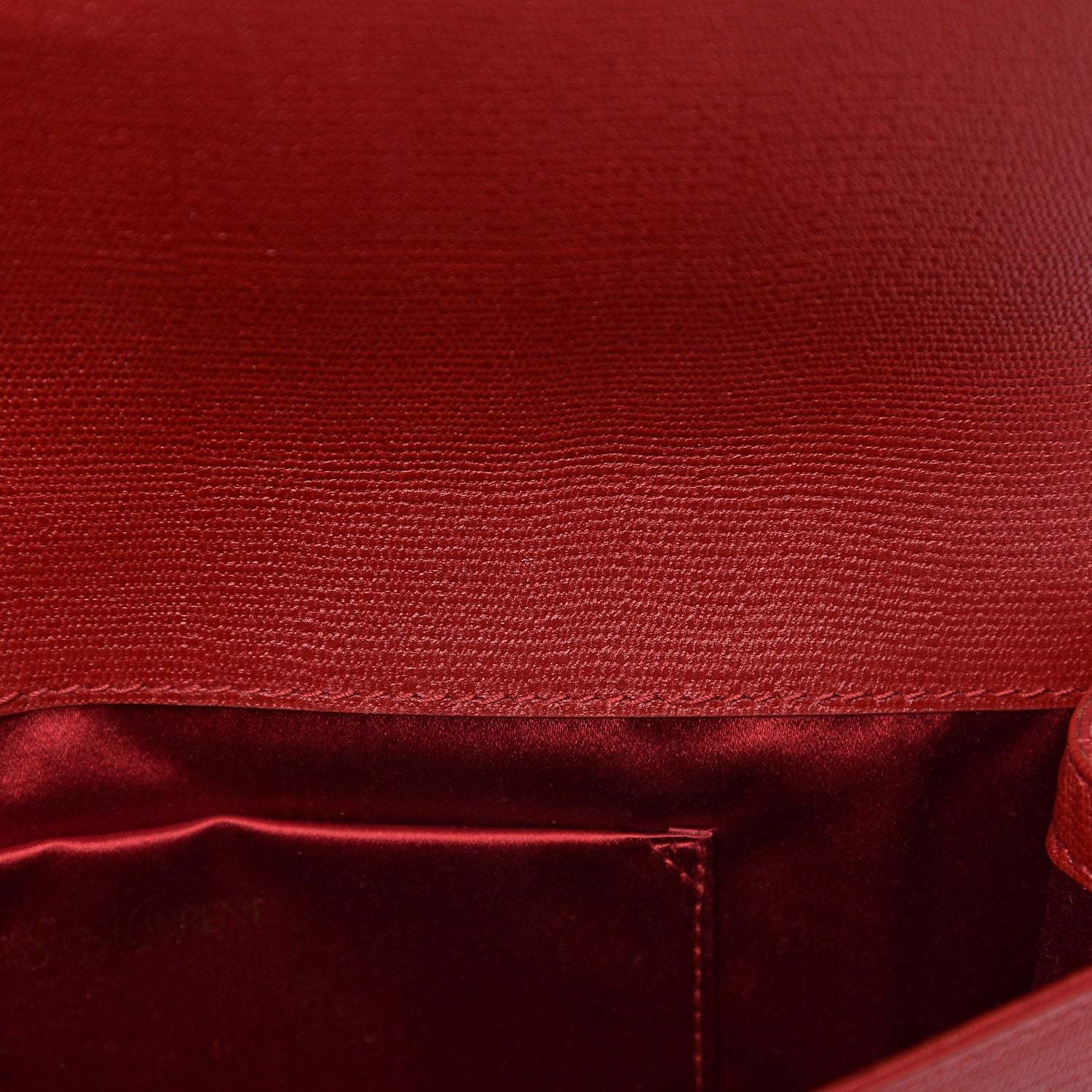 Saint Laurent Textured Calfskin Classic Y Ligne Clutch Red 6 of 10