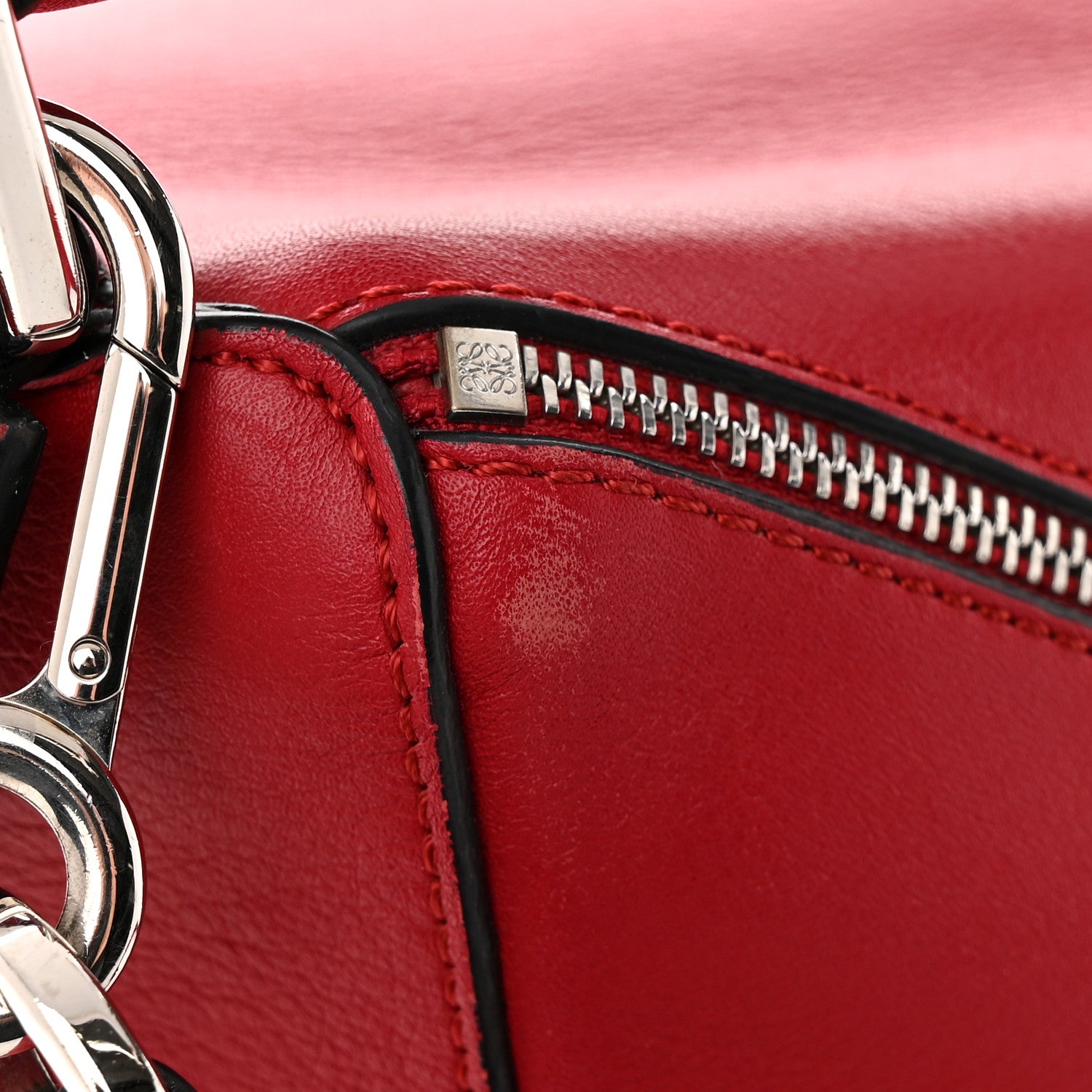 Loewe Calfskin Zipper Puzzle Bag Red 14 of 15