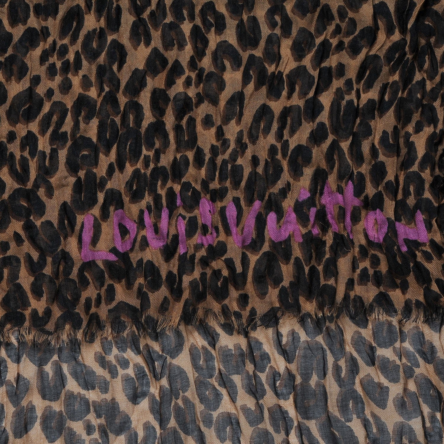 Louis Vuitton Cashmere Silk Leopard Etole Stole Marron 4 of 7